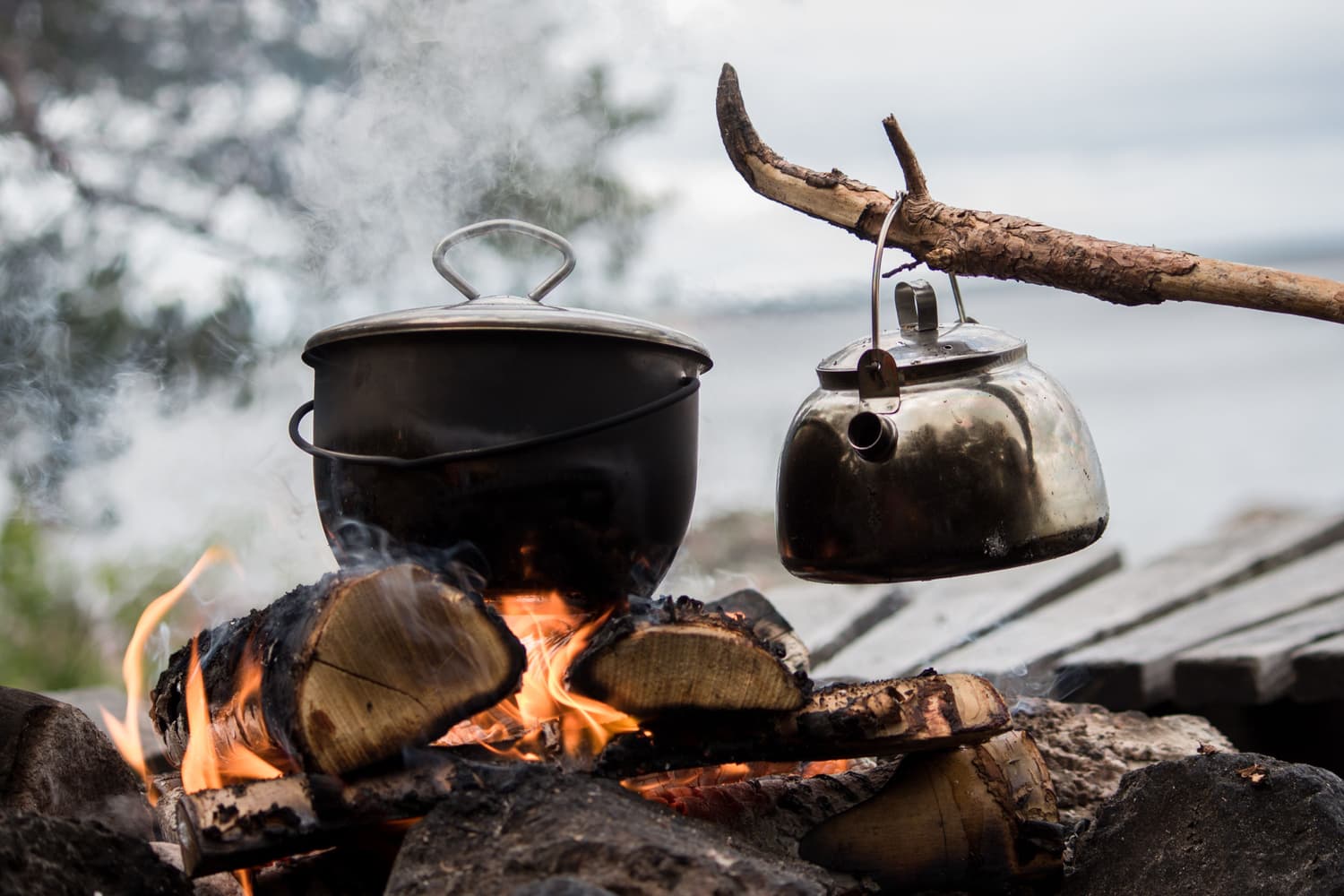 Open Fire Set: Kastrull 1.89L & Kaffepanna 0.8L med skyddspåse, view: 3