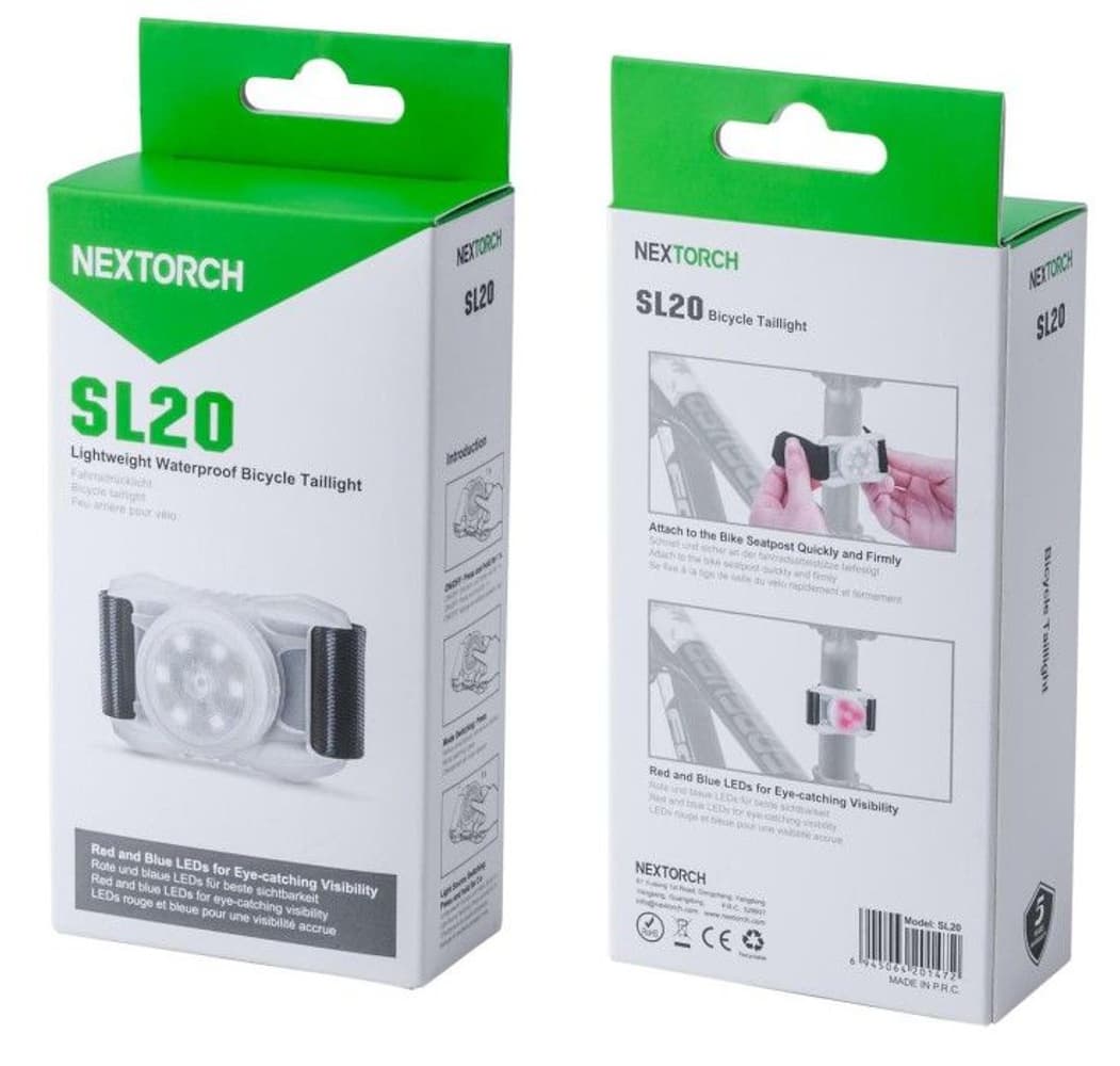 SL20 Cykelbaklyse med röd LED, view: 0