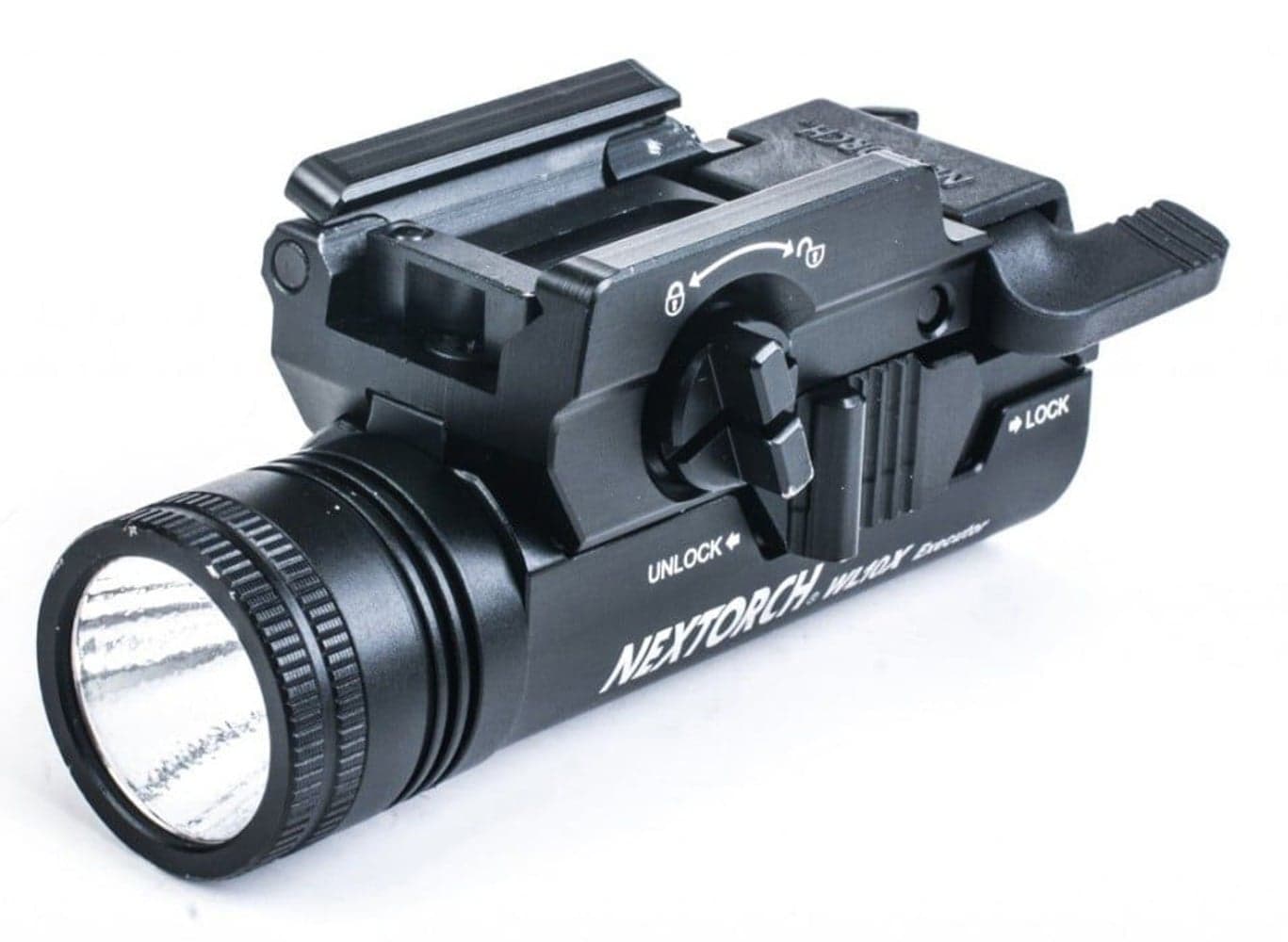 Vapenlampa 230 lm inkl CR123a batteri & universalfäste för skena, view: 0