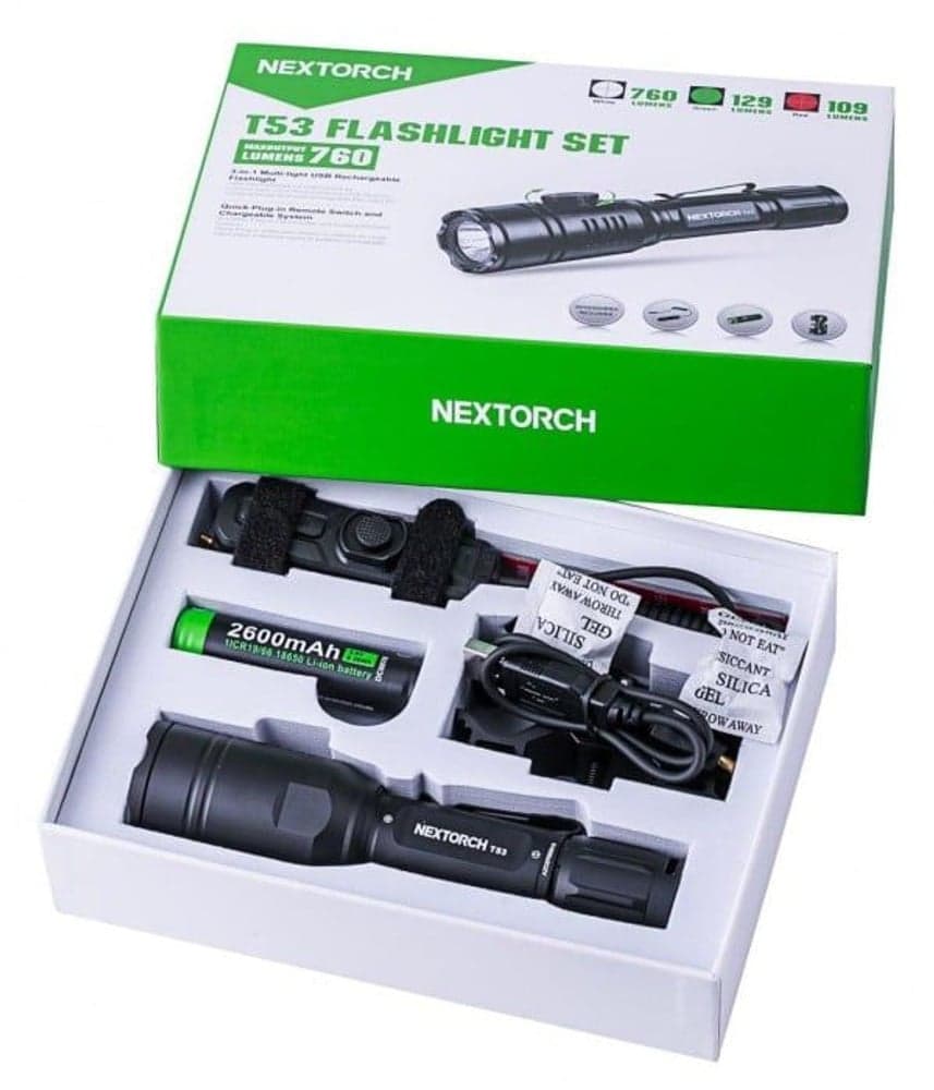 Komplett eftersökspaket T53 med vit/grön/röd LED på 800/200/110 lm - komplett för montering, view: 1