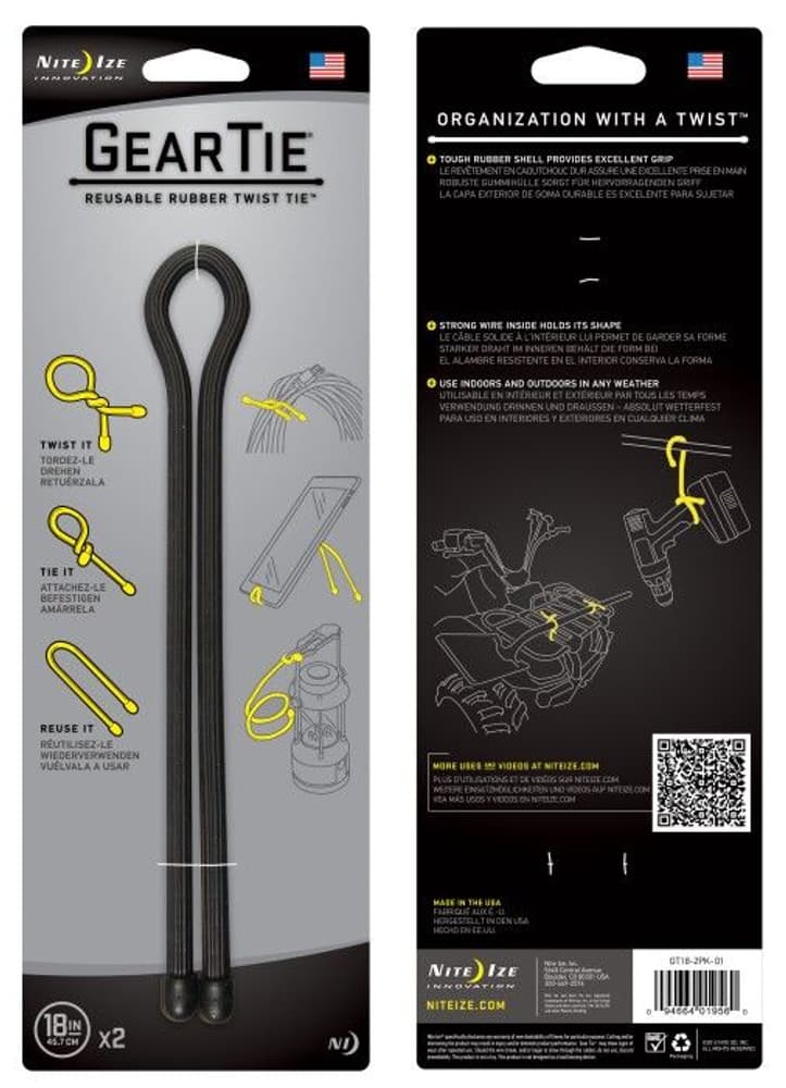 Gear Tie 18-Black 2-pack, view: 0