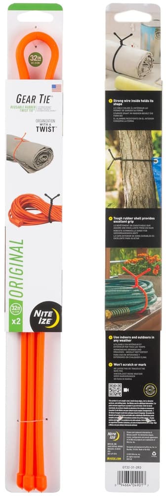 Gear Tie 32-Bright Orange 2pk, view: 0