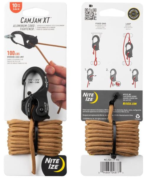 CamJam XT™ Aluminum Cord Tightener - With Coyote Paracord, view: 0