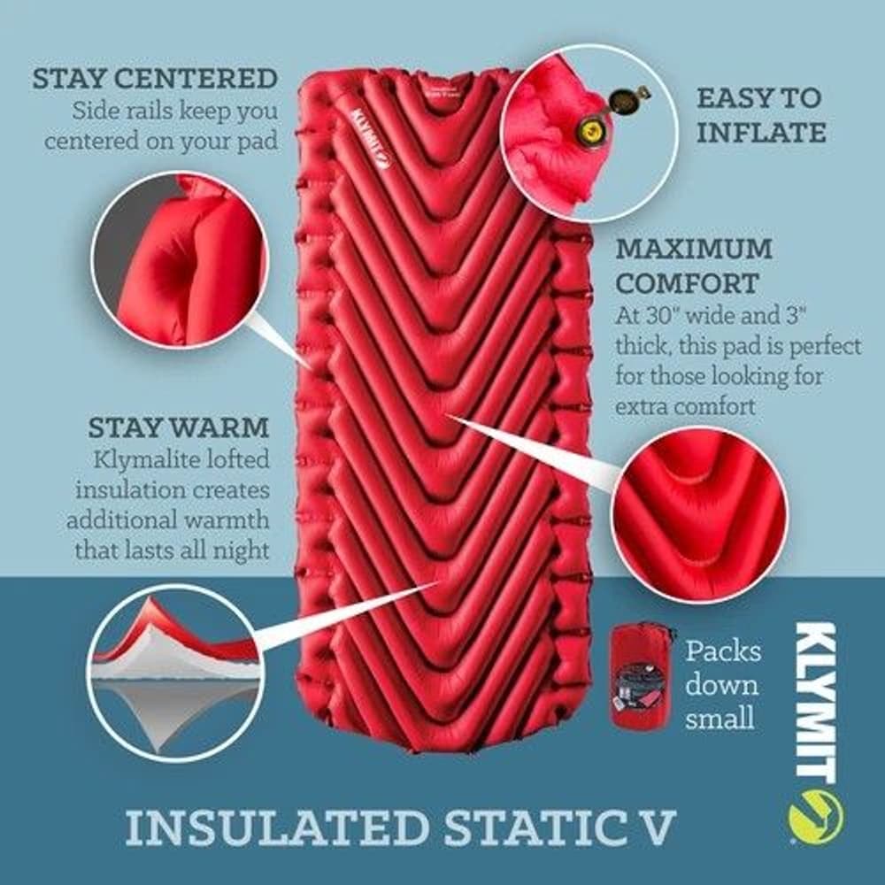 Insulated Static V Luxe Sleeping Pad Red, view: 2