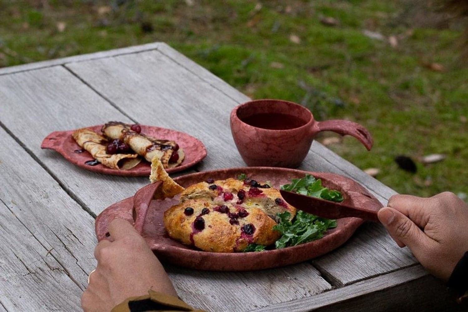 44 cl Röd Serveringsfat/Tallrik, view: 1