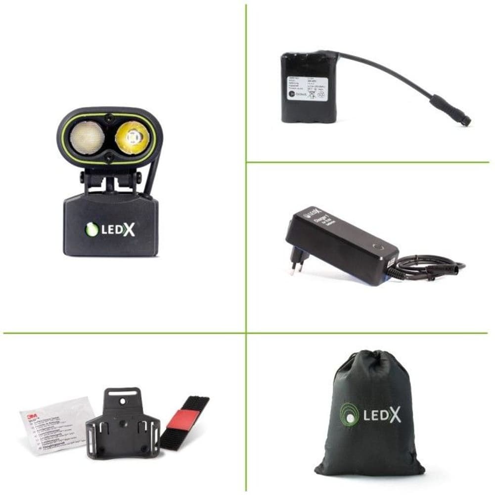 LedX Kaa 2000 Wide + Lampfäste för Hjälm och Litet Batteri, view: 6
