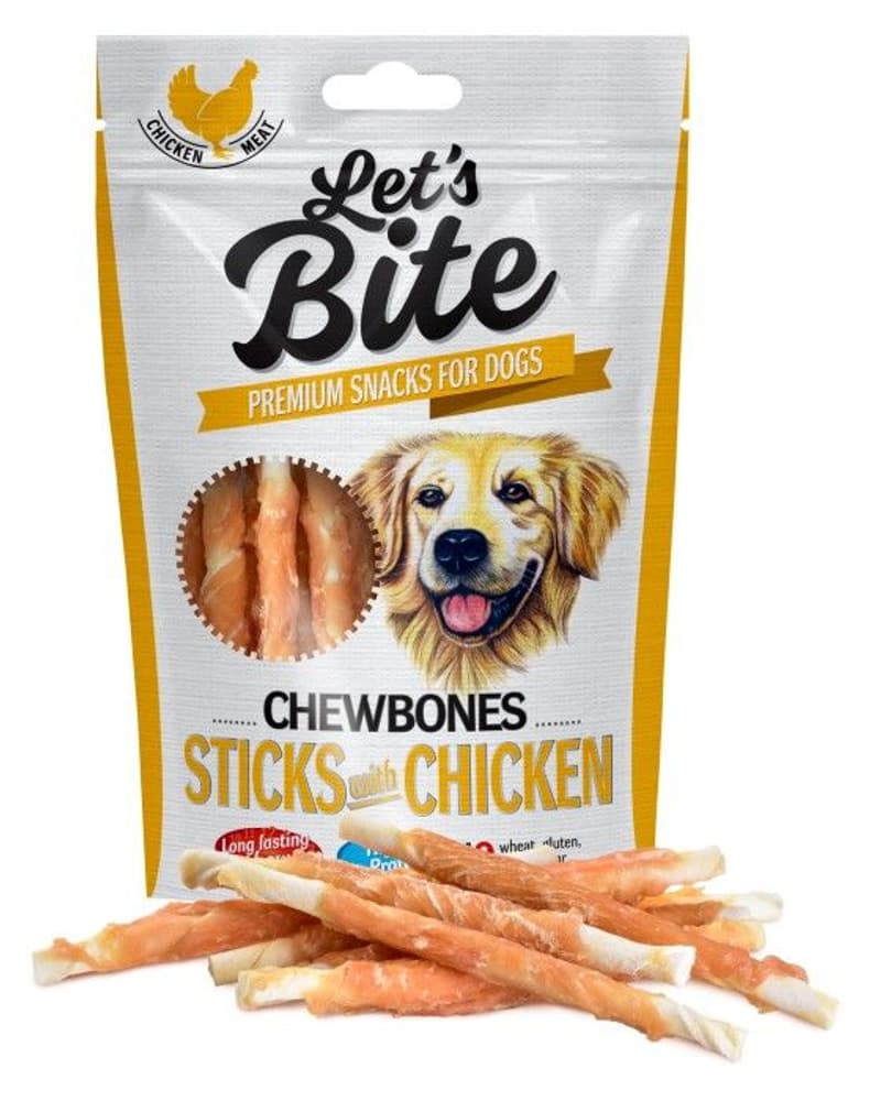 Lets Bite Chewbones Sticks with Chicken 80 g, view: 0