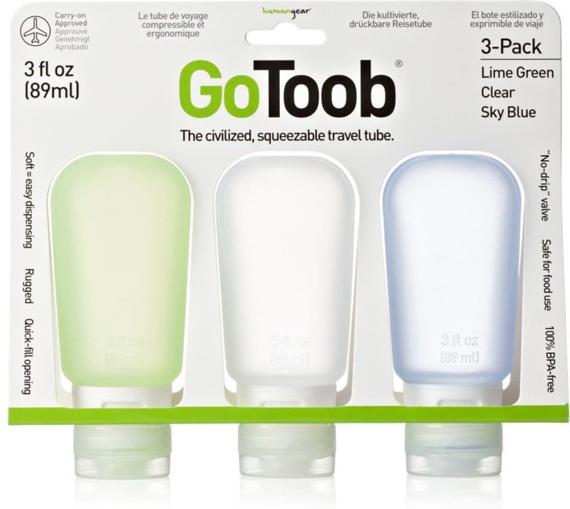 GoToob 3-pack Large 89 ml Klar/Grön/Blå, view: 0
