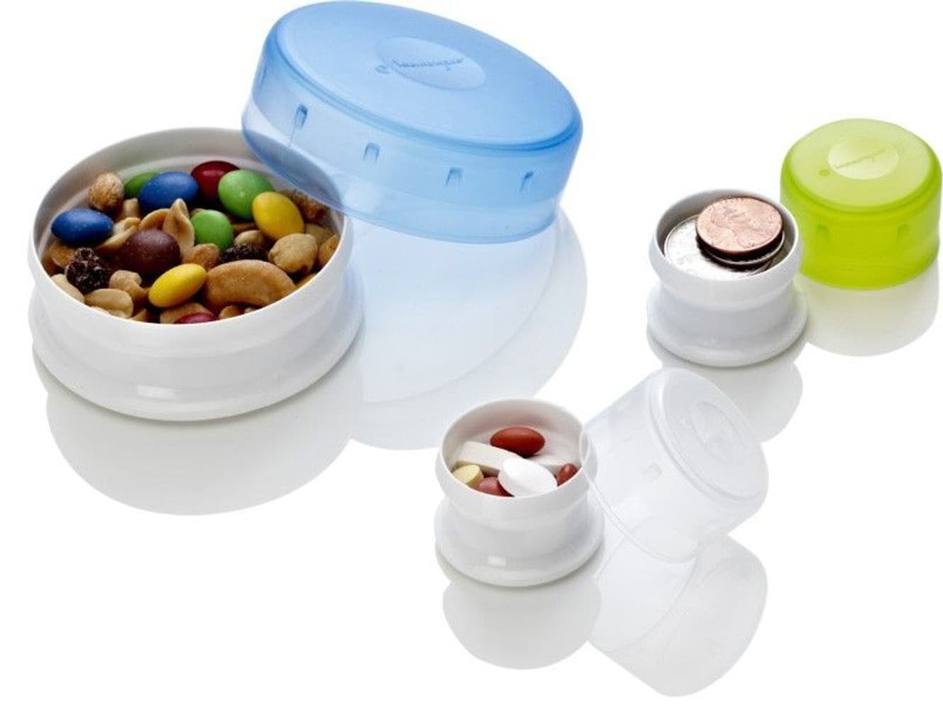 Pillerburk GoTubb 3-pack, Small Klar/Grön/Blå, view: 1