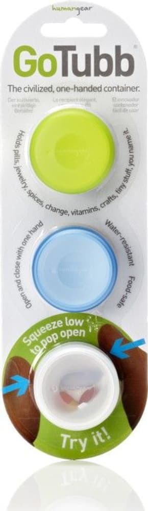 Pillerburk GoTubb 3-pack, Small Klar/Grön/Blå, view: 0
