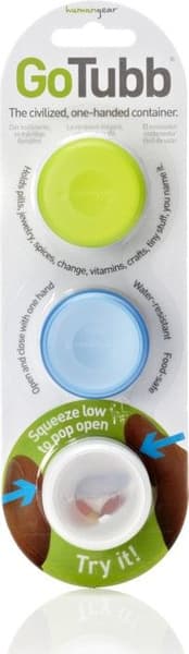Pillerburk GoTubb 3-pack, Small Klar/Grön/Blå, view: 0