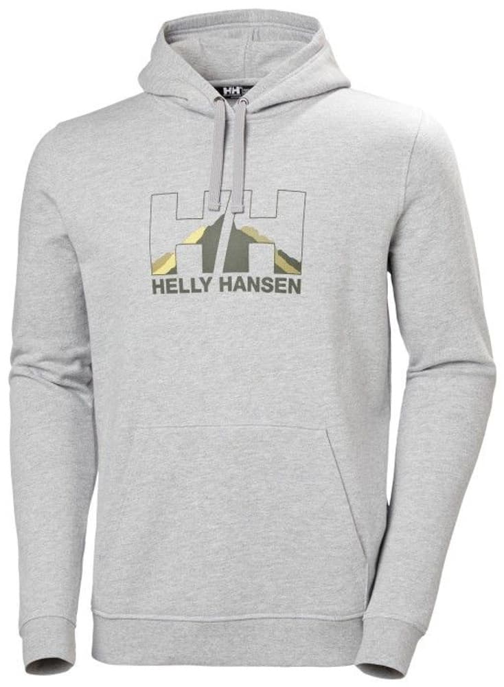 M's Nord Graphic Pull Over Hoodie Grey Melange, view: 0