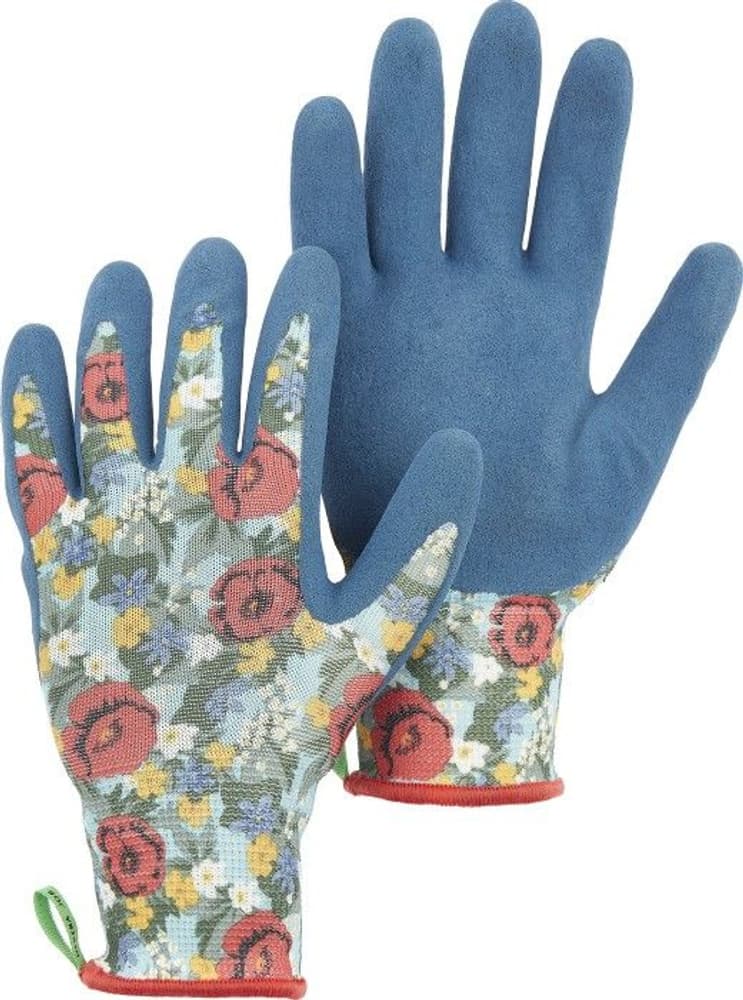 Garden Latex Dip Trädgårdshandske Röd Print/Mellanblå, view: 0