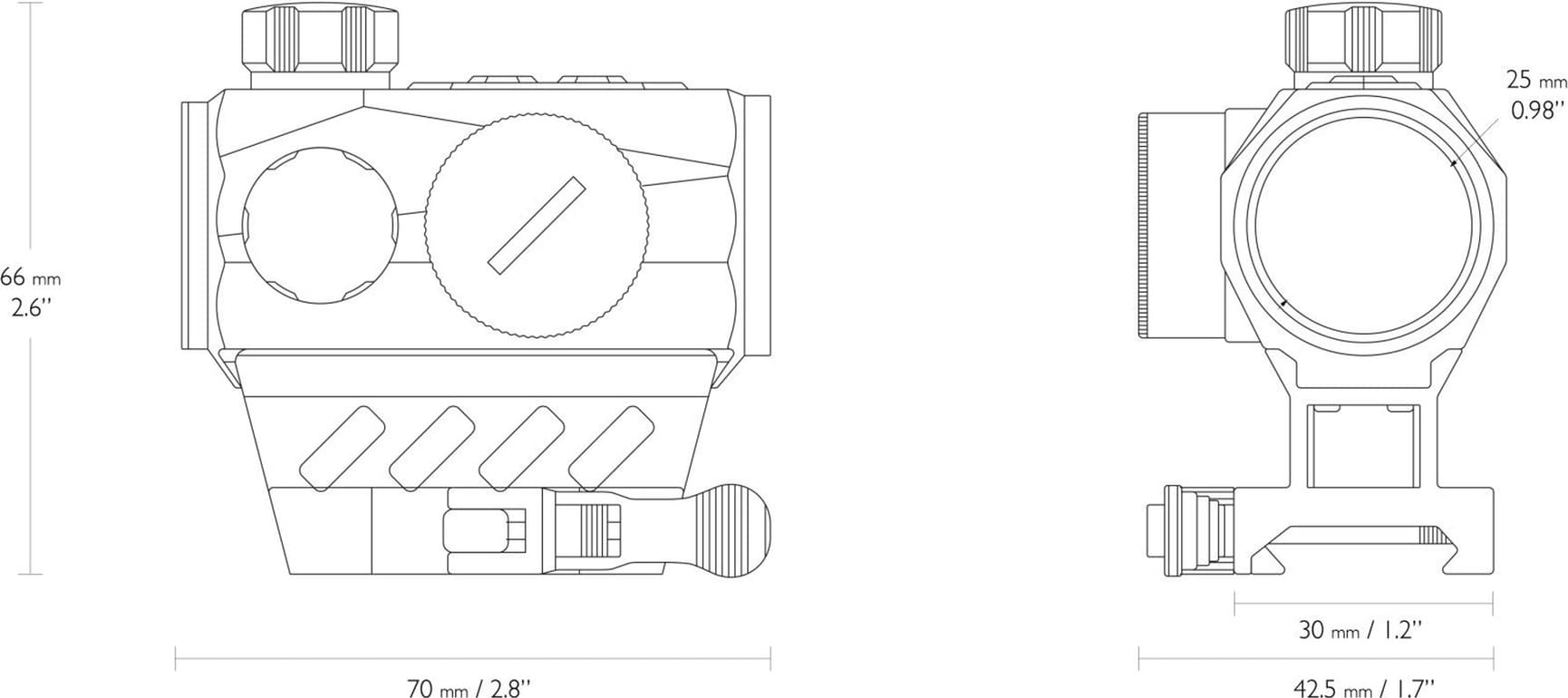 Spot-On Rödpunktssikte med snabbfäste, view: 2