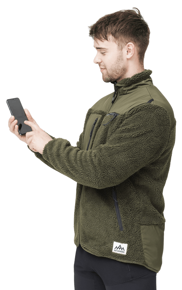 M's Heated Pile Fleece Olive Green, view: 1