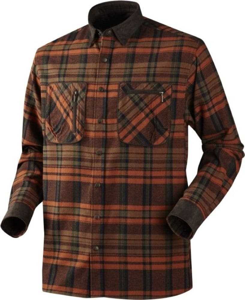 Pajala Skjorta Burnt/Orange Check, view: 0