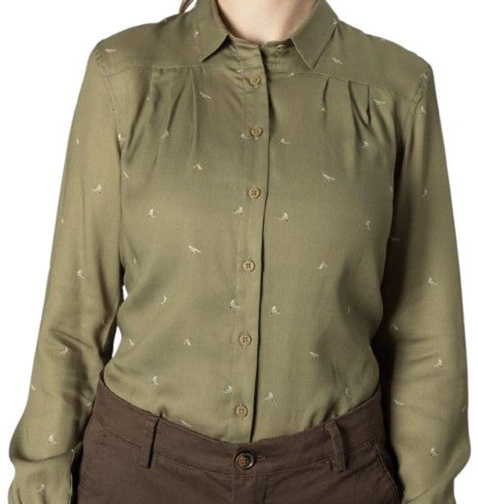 Abigail L/S Shirt Women Dust Green/Flying Ducks, view: 5