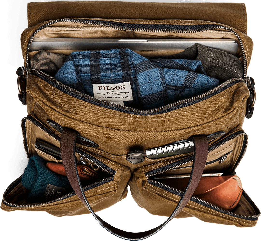 24 Hour Tin Briefcase Dark Tan, view: 1
