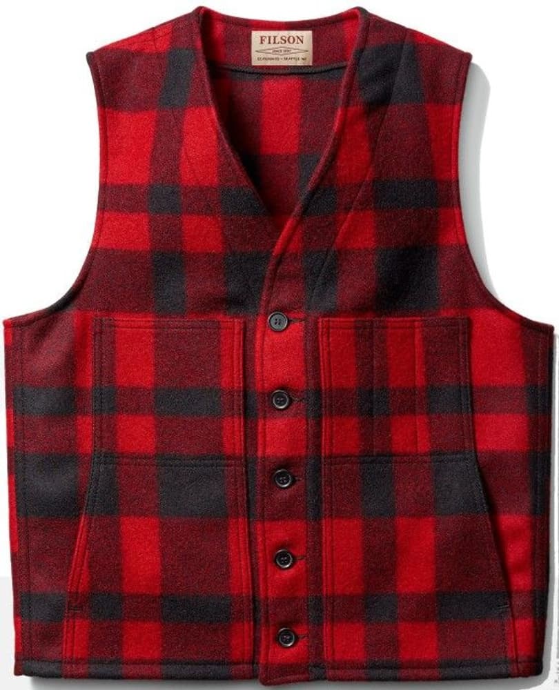 M's Mackinaw Wool Vest Red/Black, view: 0