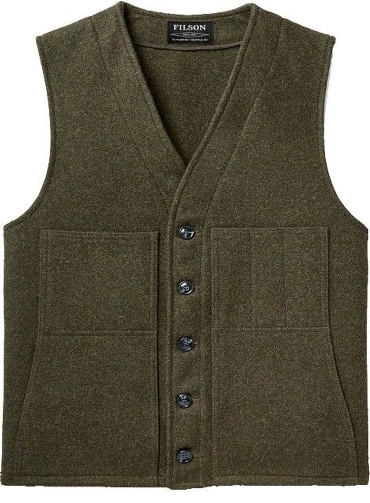 M's Mackinaw Wool Vest Forest Green, view: 0