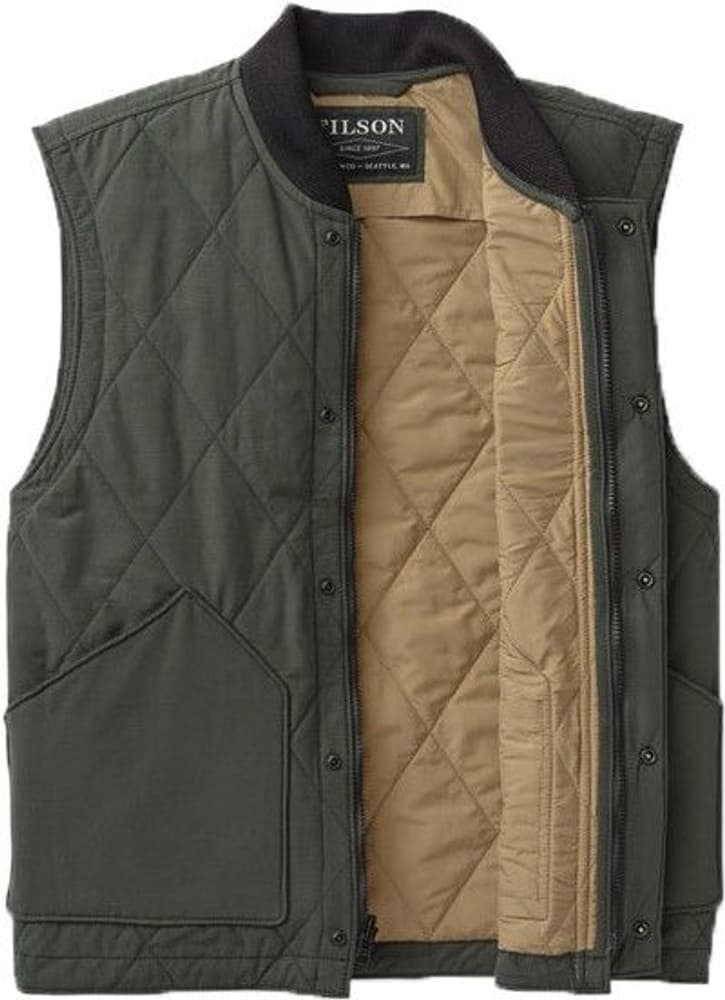 Men's Quilted Pack Vest Dark Otter Green, view: 1