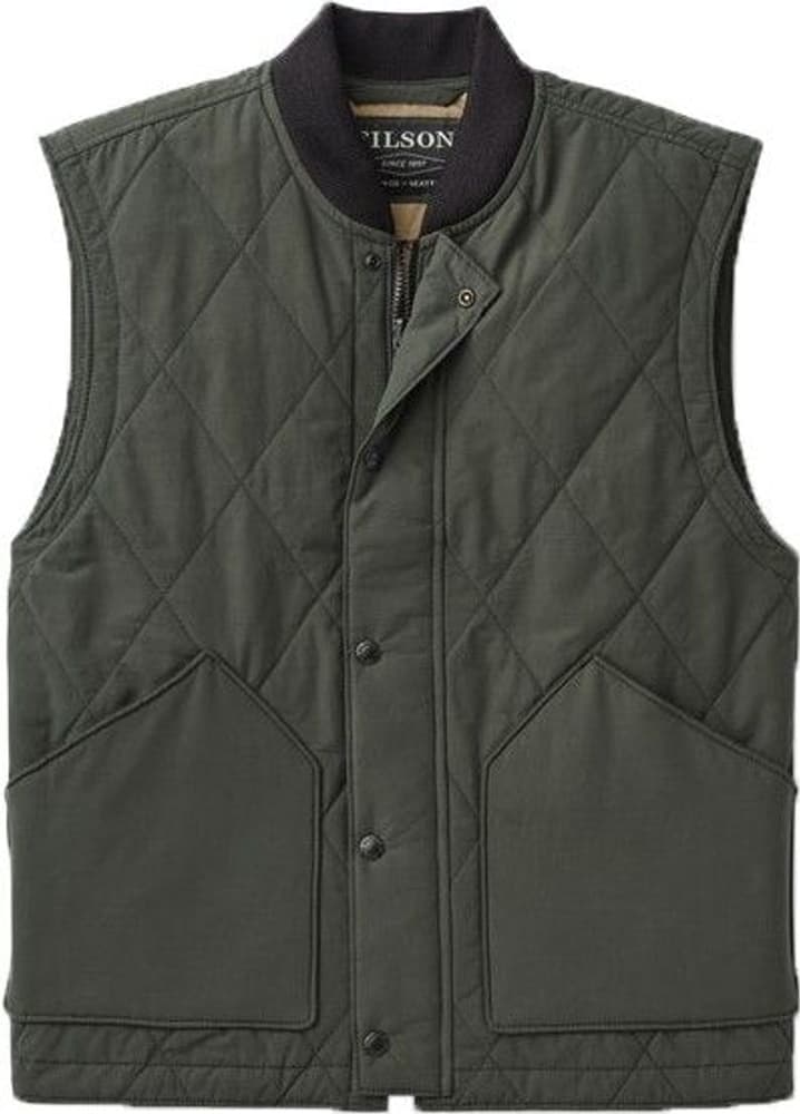 Men's Quilted Pack Vest Dark Otter Green, view: 0