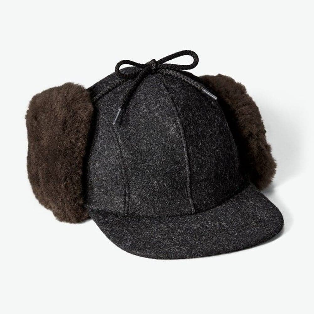 Double Mackinaw Wool Hat Charcoal/Dark Brown, view: 0