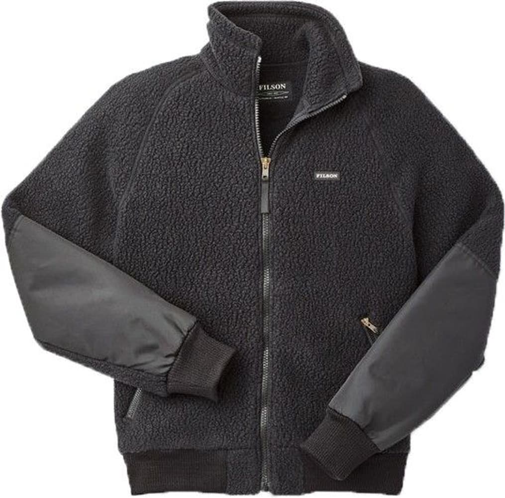 Men's Sherpa Fleece Jacket Black, view: 0