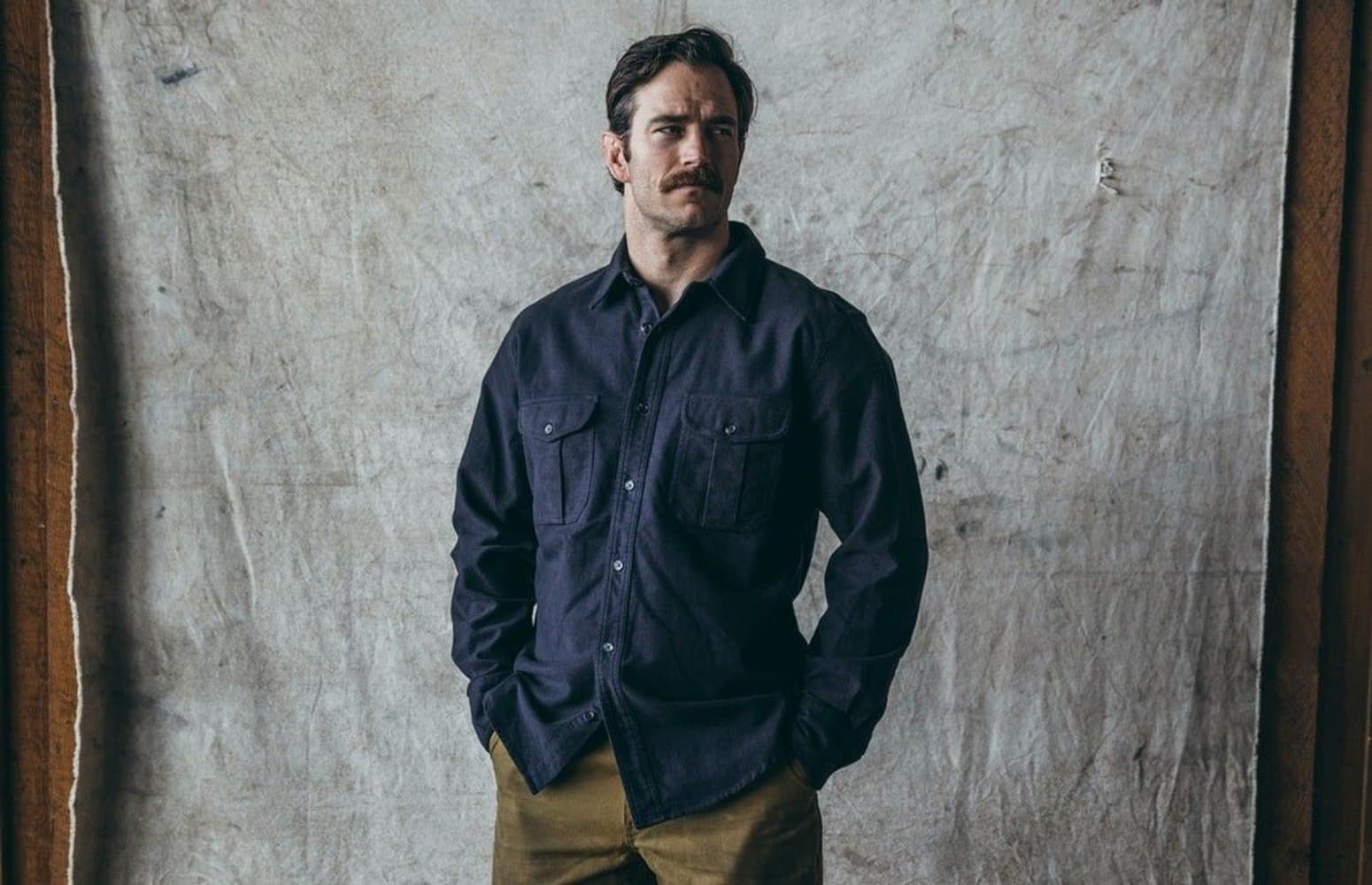 M's Moleskin Seattle Shirt Dark Olive, view: 4