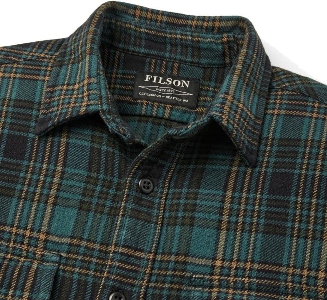 Vintage Flannel Work Shirt Green Olive Black, view: 2