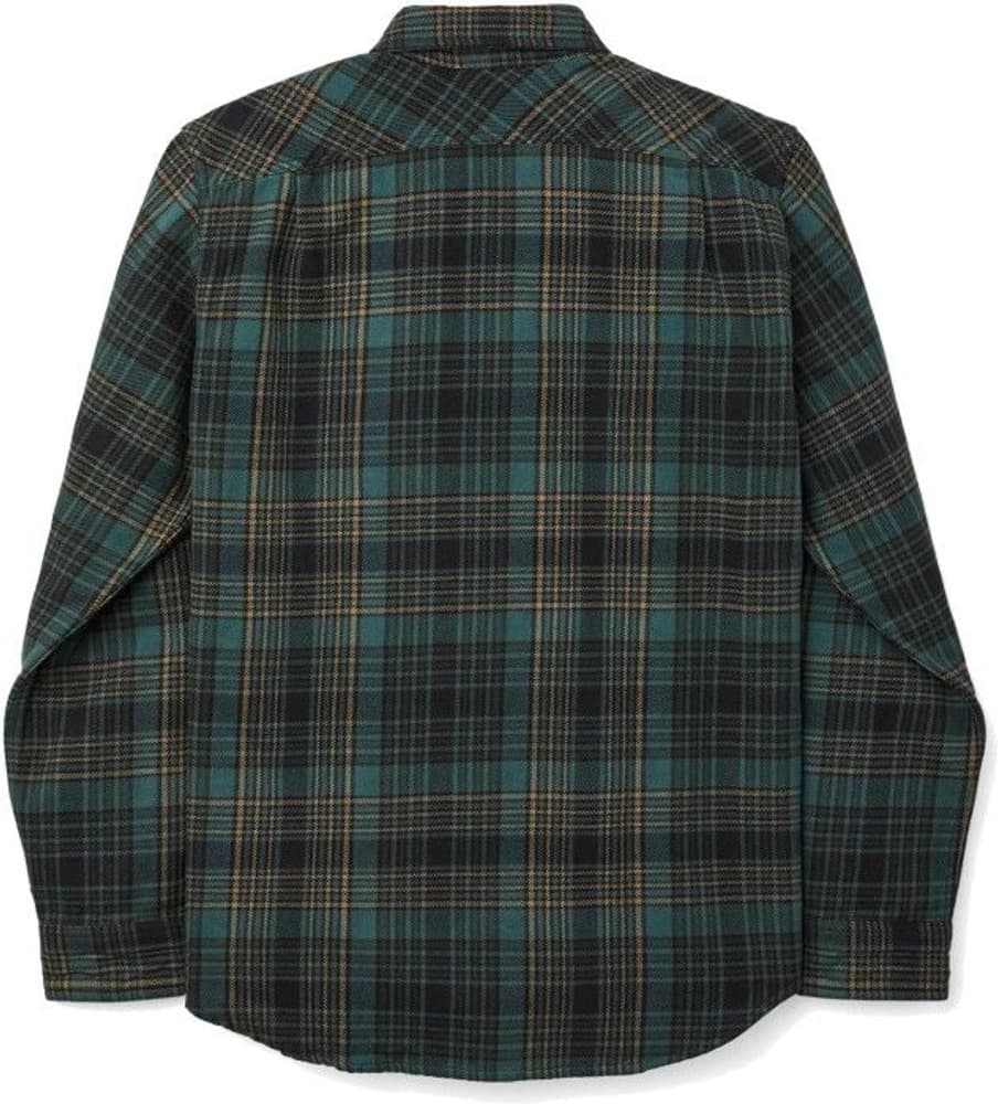 Vintage Flannel Work Shirt Green Olive Black, view: 1
