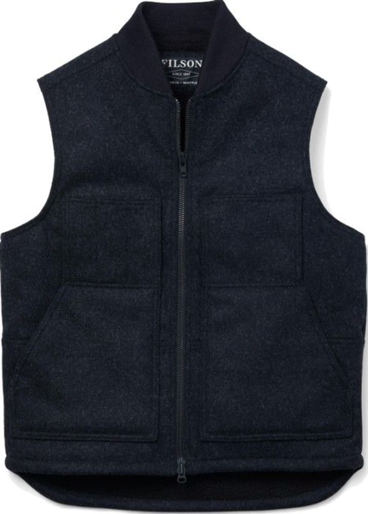 Lined Mackinaw Wool Work Vest Charcoal, view: 0