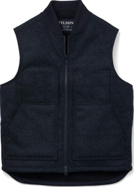 Lined Mackinaw Wool Work Vest Charcoal, view: 0