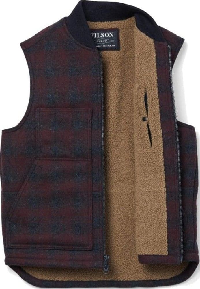 Lined Mackinaw Wool Work Vest Mrn Coal, view: 1