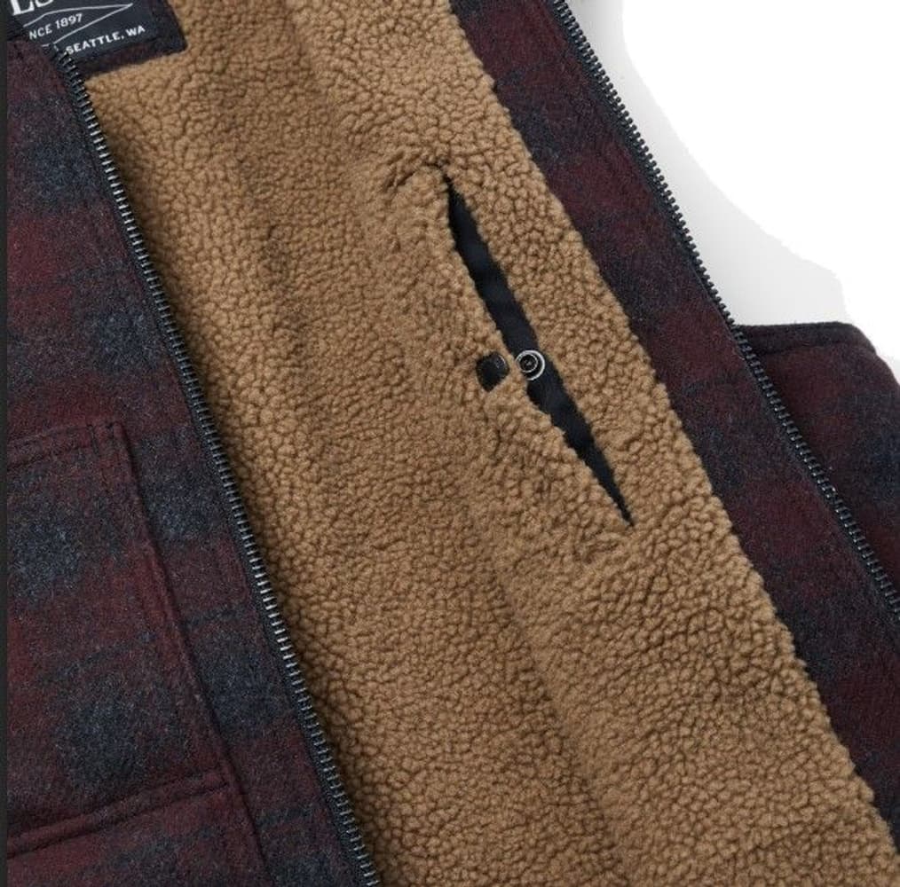 Lined Mackinaw Wool Work Vest Mrn Coal, view: 3