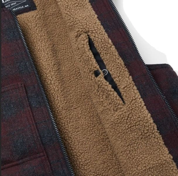 Lined Mackinaw Wool Work Vest Mrn Coal, view: 3