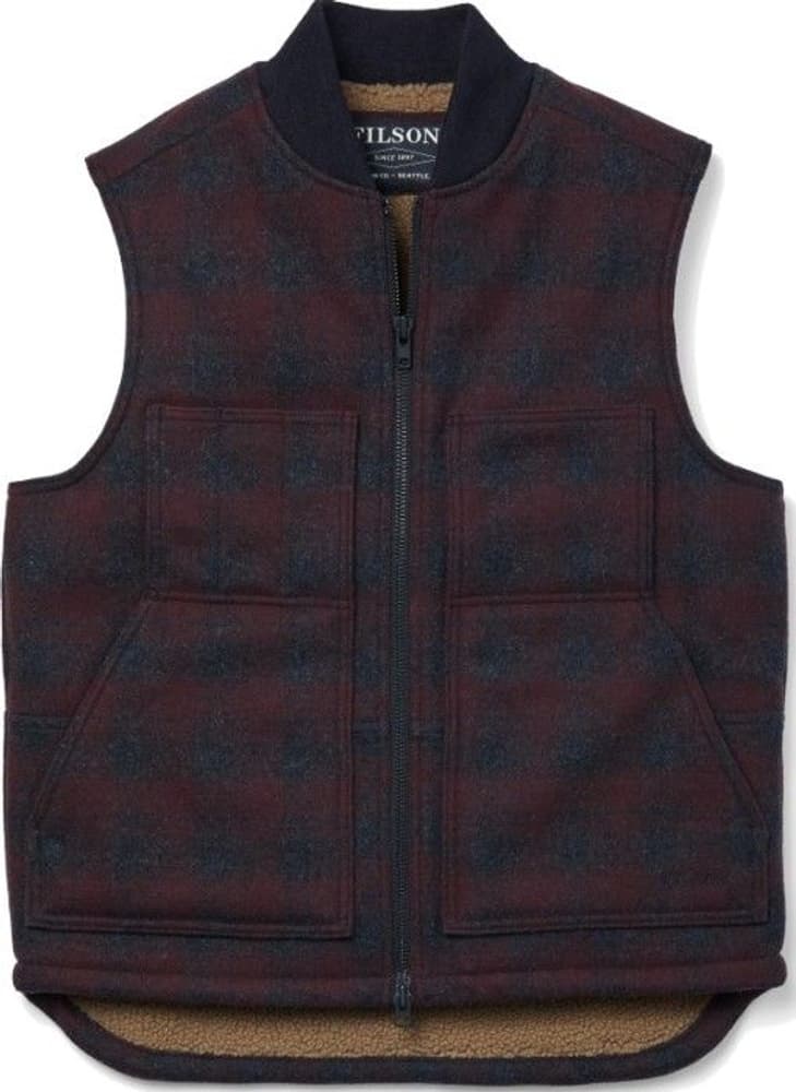 Lined Mackinaw Wool Work Vest Mrn Coal, view: 0
