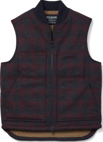 Lined Mackinaw Wool Work Vest Mrn Coal, view: 0