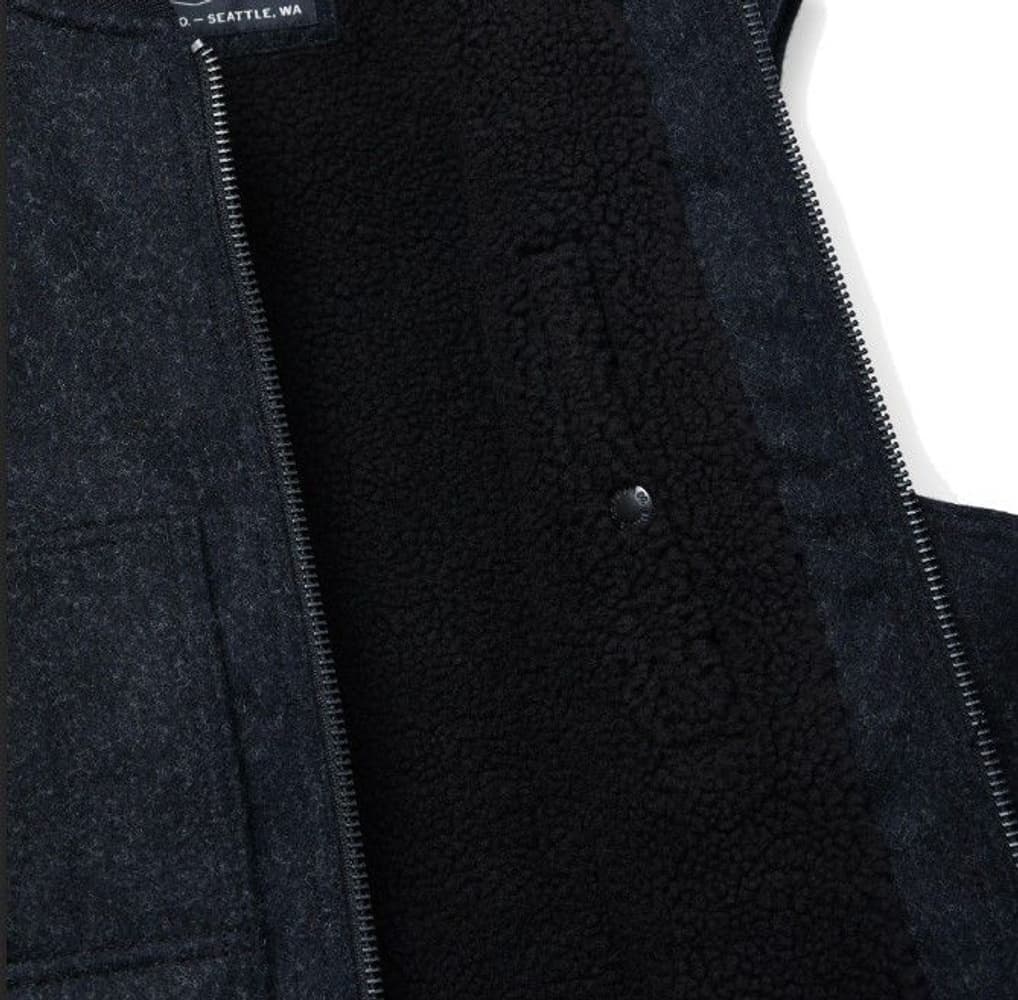 Lined Mackinaw Wool Work Vest Charcoal, view: 3