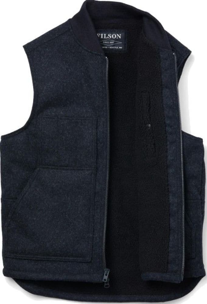 Lined Mackinaw Wool Work Vest Charcoal, view: 1