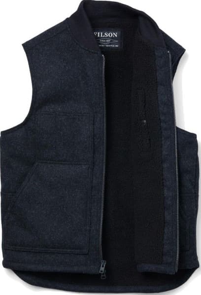 Lined Mackinaw Wool Work Vest Charcoal, view: 1