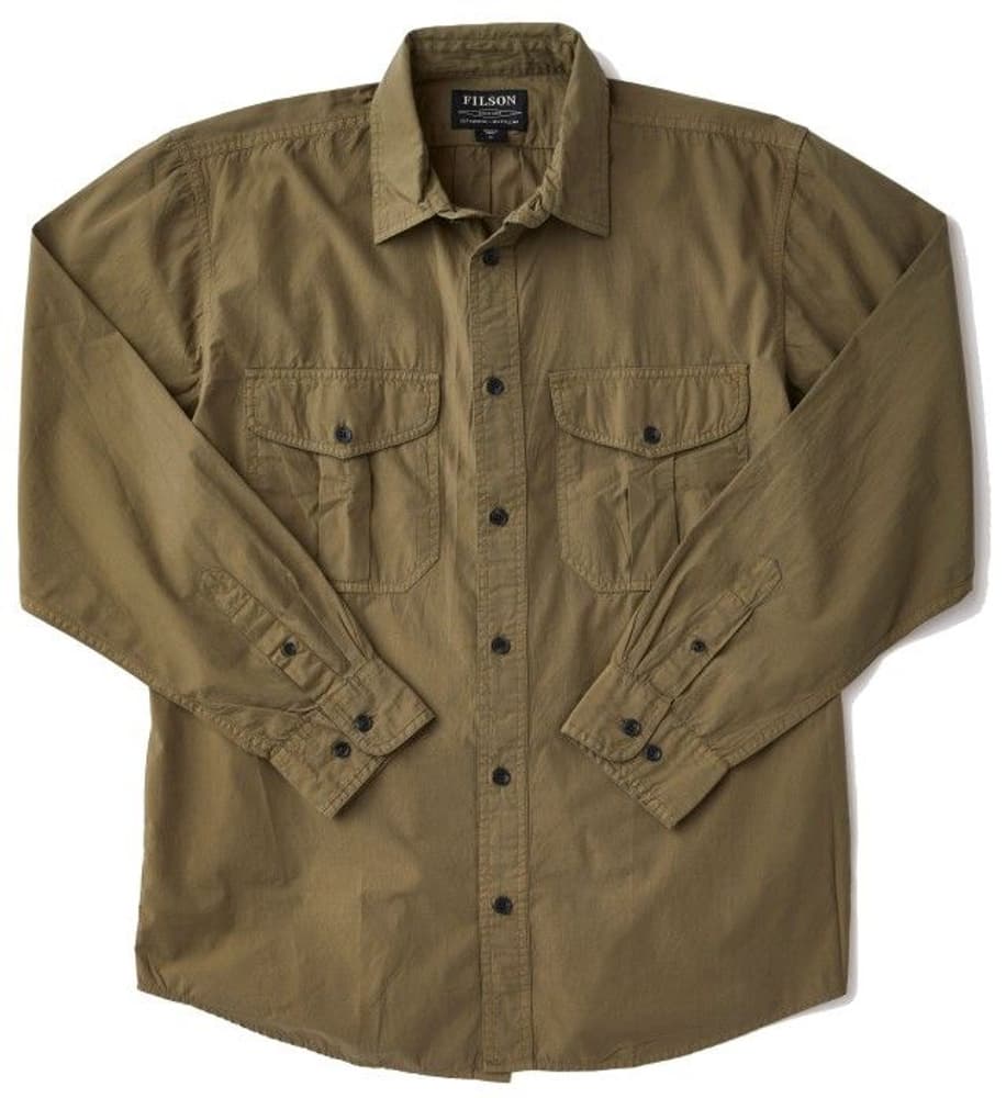 M's Washed Feather Cloth Shirt Dusty Olive, view: 0