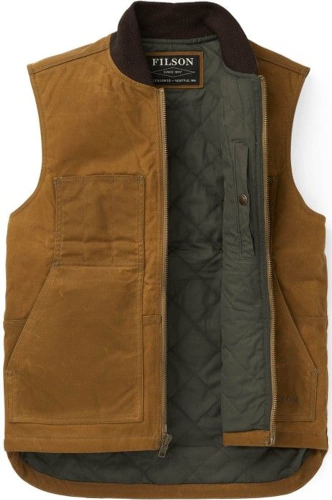 M's Tin Cloth Insulated Work Vest Dark Tan, view: 2