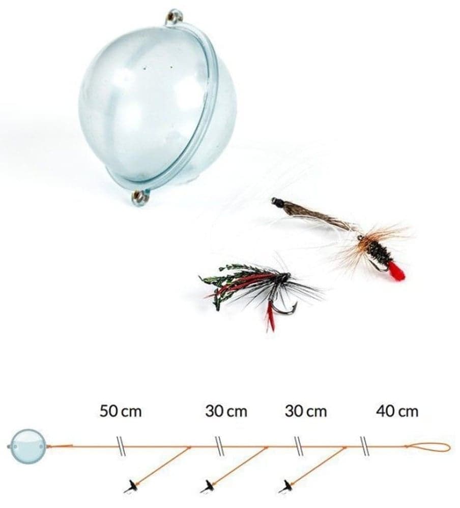 Flugkast med flytkula och våtflugor, view: 0