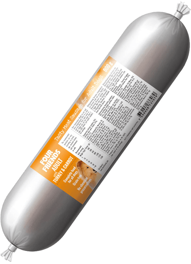 FourFriends Köttkorv Adult Turkey 800 g, view: 0