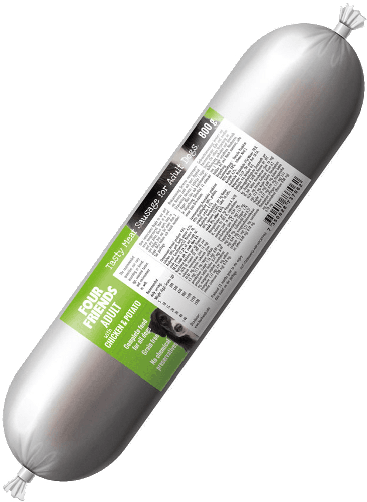 FourFriends Köttkorv Adult Chicken 800 g, view: 0