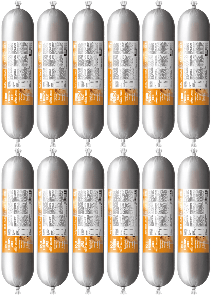 FourFriends Köttkorv Adult Turkey 12 x 800 g, view: 0