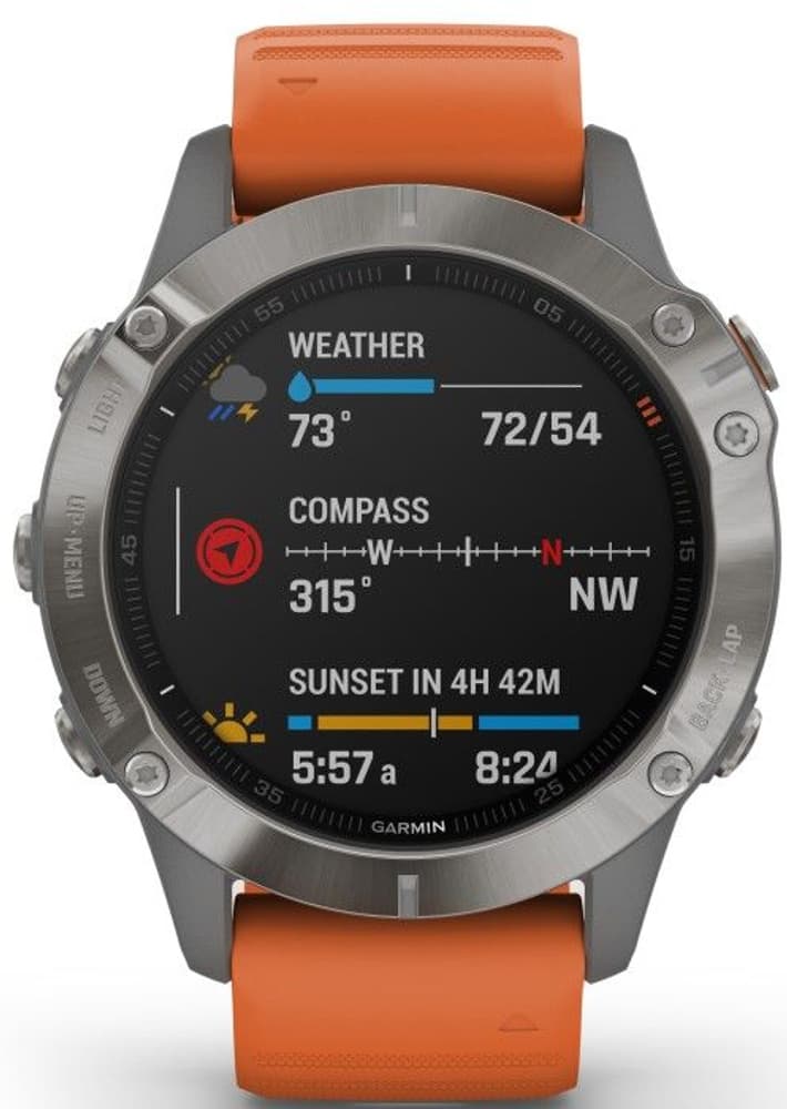 Fenix 6 Sapphire Titan with Orange Band, view: 4