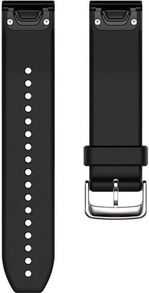 QuickFit 22 mm Armband Black/Silver Silikon, view: 1