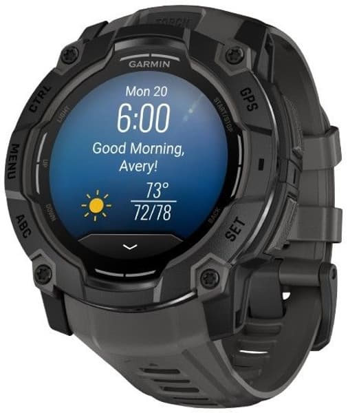 Instinct 3 50 mm AMOLED Svart med Kolfärgat Armband, view: 6